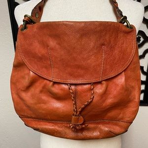 Orange leather Fossil shoulder/crossbody bag